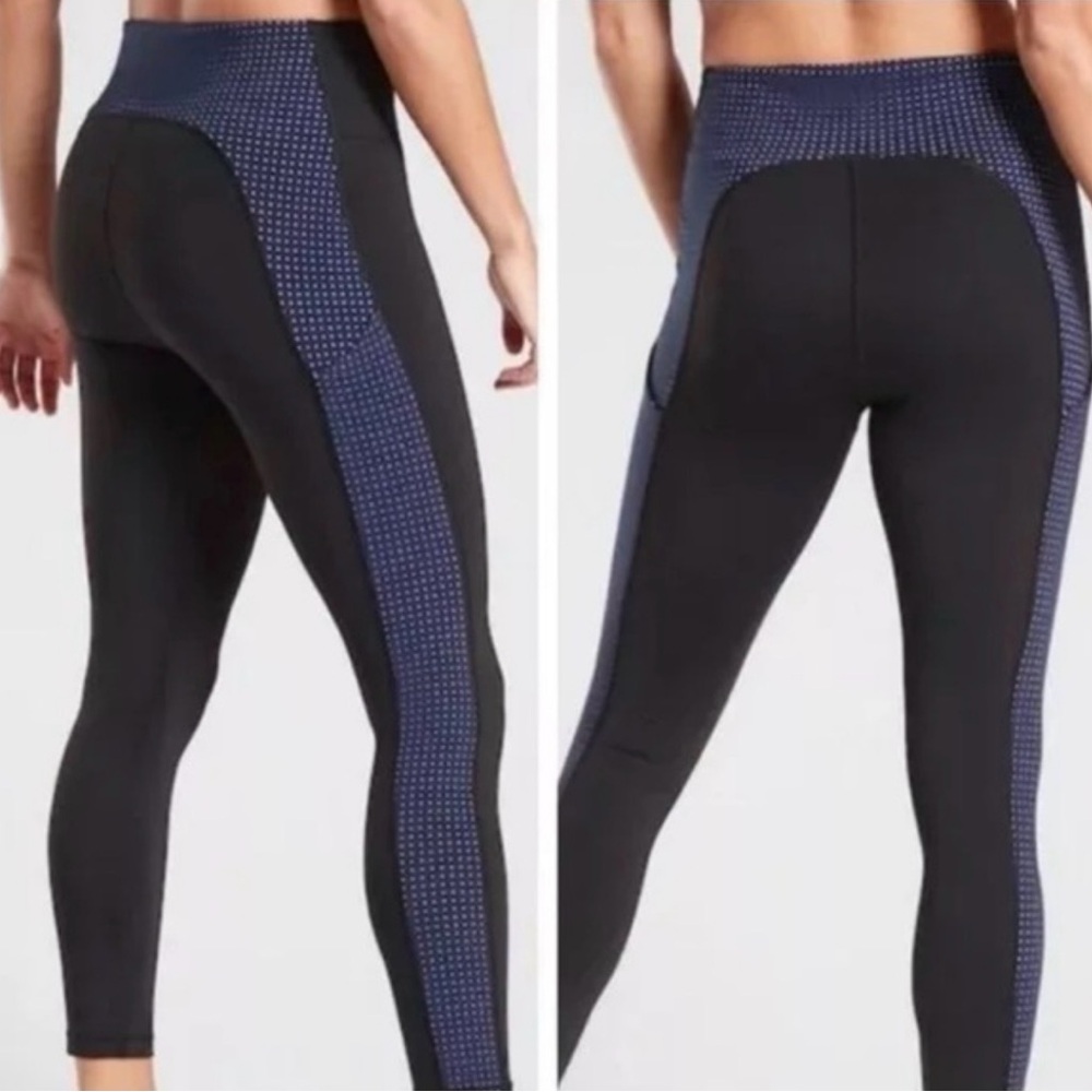 Athleta Ultimate Stash Pocket Colorblock Laser Cut 7/8 Leggings
